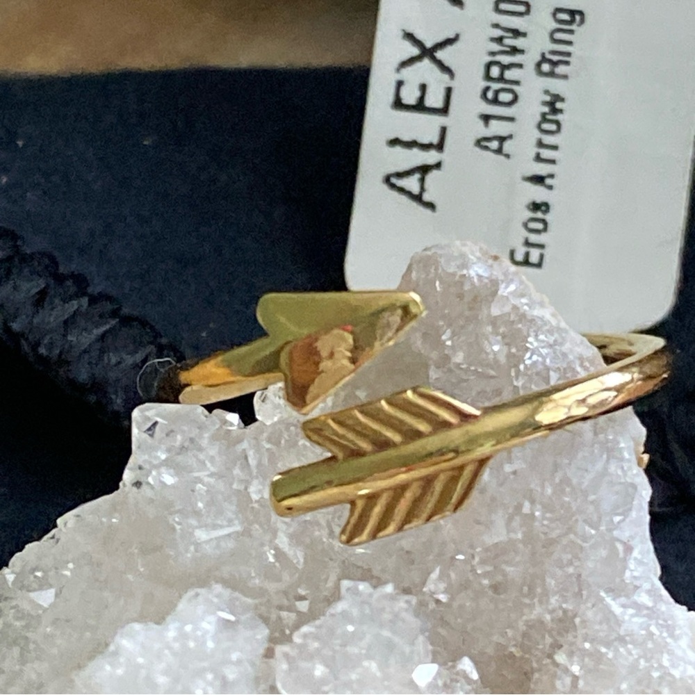 Alex and Ani Eros Arrow Open Adjustable Ring - Gold